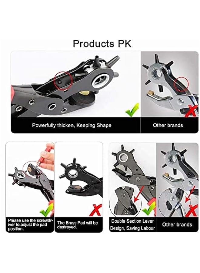 FYLX MultiHole Leather Punch Set for Belts Watches Collars Shoes Fabric Crafts  Heavy Duty Rotary Tool for Various Sizes of Holes  - Image 5