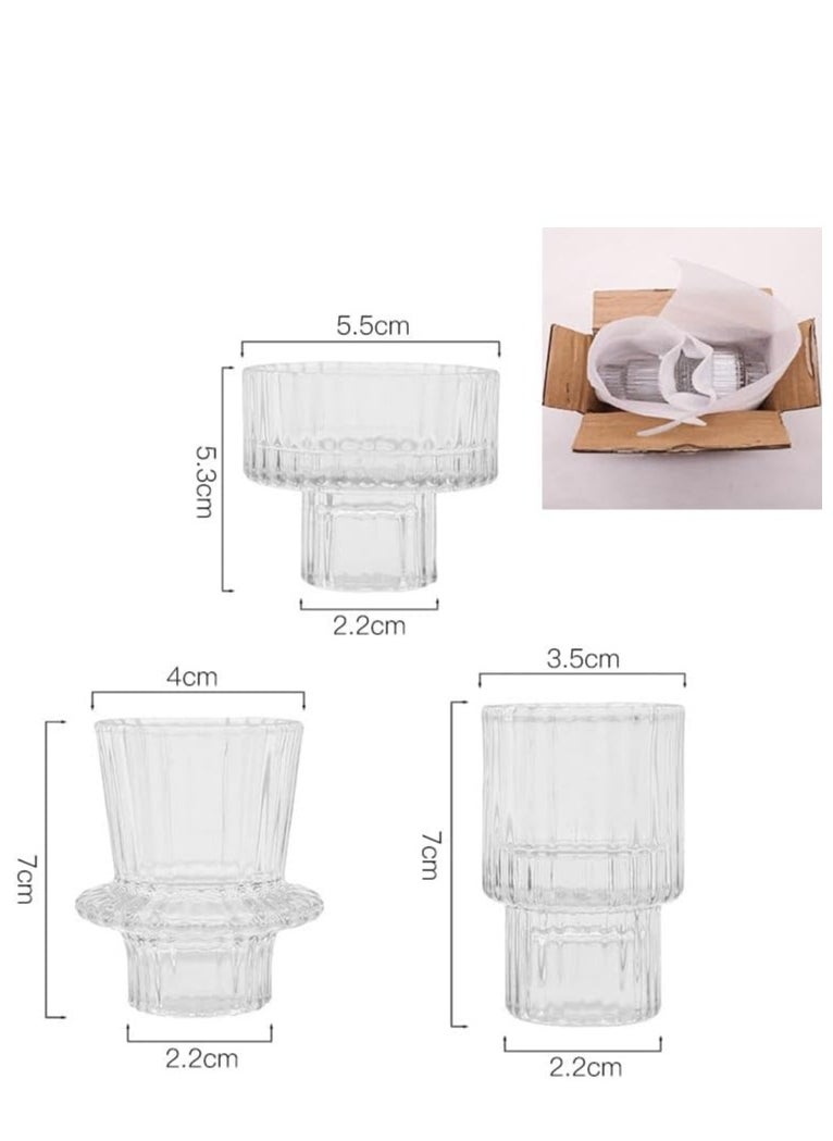 Generic Glass Candle Holder 6Pcs for Pillar Candles, Tealight Candles Holders, Candlestick Holders for Wedding, Festival, Dinning , Party  - Image 3
