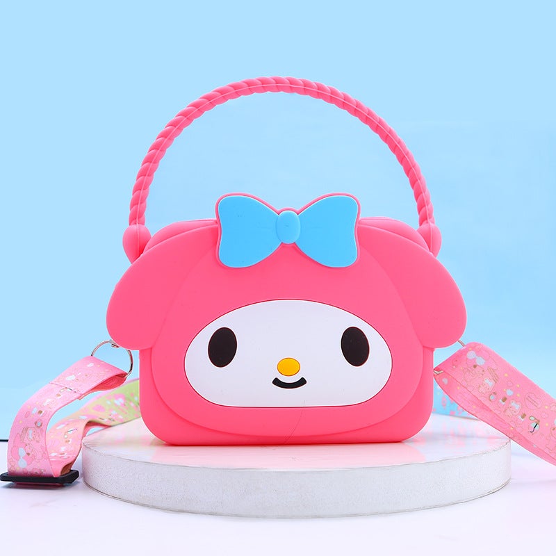 Cute Kuromi Silicone Coin Purse Cartoon Shoulder BagMelody Portable (Rose Red) Melody Portable (Rose Red)