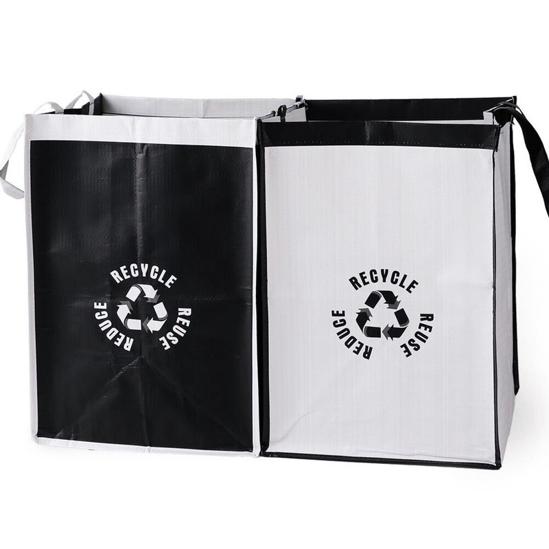 Black And White Two-Piece Home Kitchen Recycling Garbage Sorting Waterproof Thickened Large Capacity Environmental Protection Bag For - Image 2