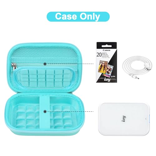 Canboc Hard Case for Canon Ivy 2 Mini Photo Printer Mobile Wireless Bluetooth Instant Camera Printer, Zipper Mesh Bag fit Photo Paper Cable, Green - Image 2