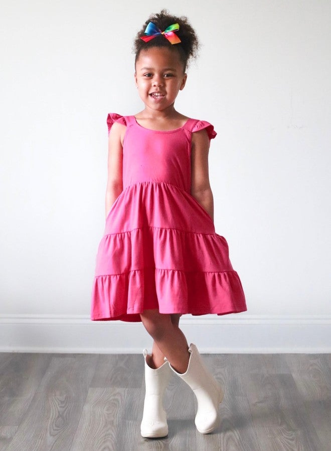 Arshiner فستان صيفي للبنات الصغيرات من أرشينر قطن رسمي لحفلات عيد الميلاد والزفاف فساتين خيالية باللون الوردي الساخن 4t - Image 2