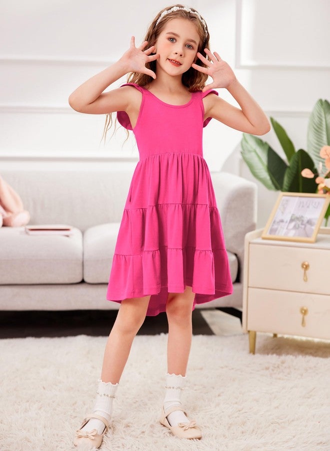 Arshiner فستان صيفي للبنات الصغيرات من أرشينر قطن رسمي لحفلات عيد الميلاد والزفاف فساتين خيالية باللون الوردي الساخن 4t - Image 4