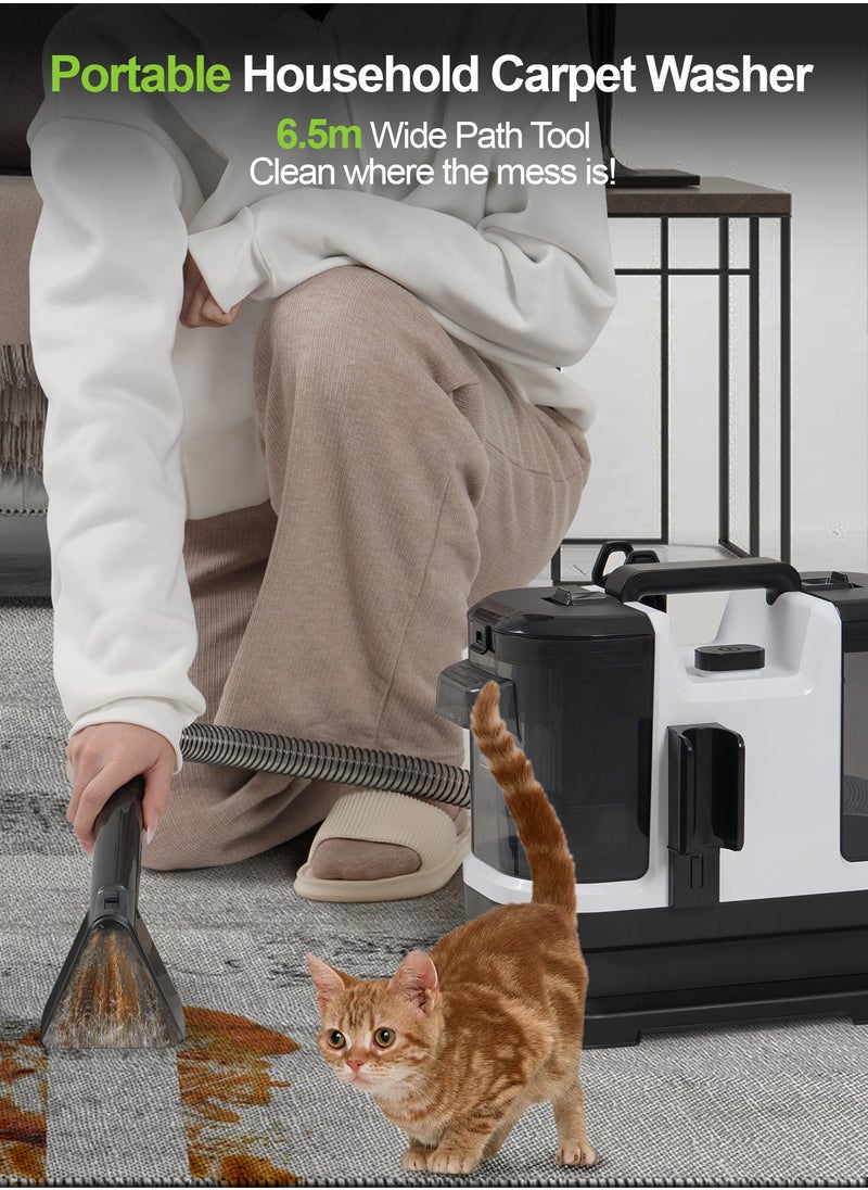 DOSCHER - Portable Carpet Cleaner - Low Noise, Long Battery Life, Powerful Suction with Self-Cleaning Feature. Perfect for Cleaning Sofas, Carpets, and Hard-to-Reach Stains. Ideal for Homes, Offices, and Restaurants - Image 1