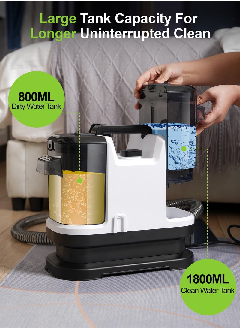 DOSCHER - Portable Carpet Cleaner - Low Noise, Long Battery Life, Powerful Suction with Self-Cleaning Feature. Perfect for Cleaning Sofas, Carpets, and Hard-to-Reach Stains. Ideal for Homes, Offices, and Restaurants - Image 1