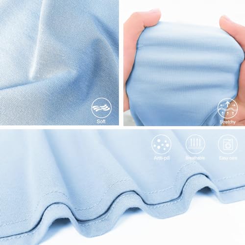 Aijoviko Newborn Swaddle Blanket with Hat Set Baby Swaddle Set Hospital Receiving Blankets for Girls Boys(Babyblue) - Image 3