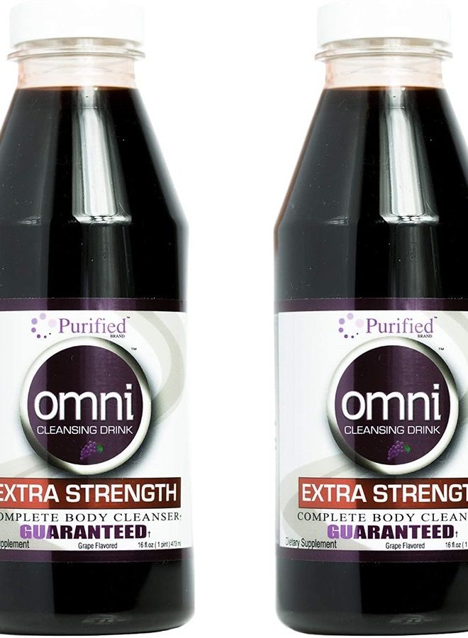 wellgenix Omni Detox Cleanse Drink - Full Body Detox Juice - Grape Flavor - 100% Naturally Formulated Whole Body Detox System - Quick Body Cleanse Enriched with Vitamins & Minerals, 16 oz - Two Pack
