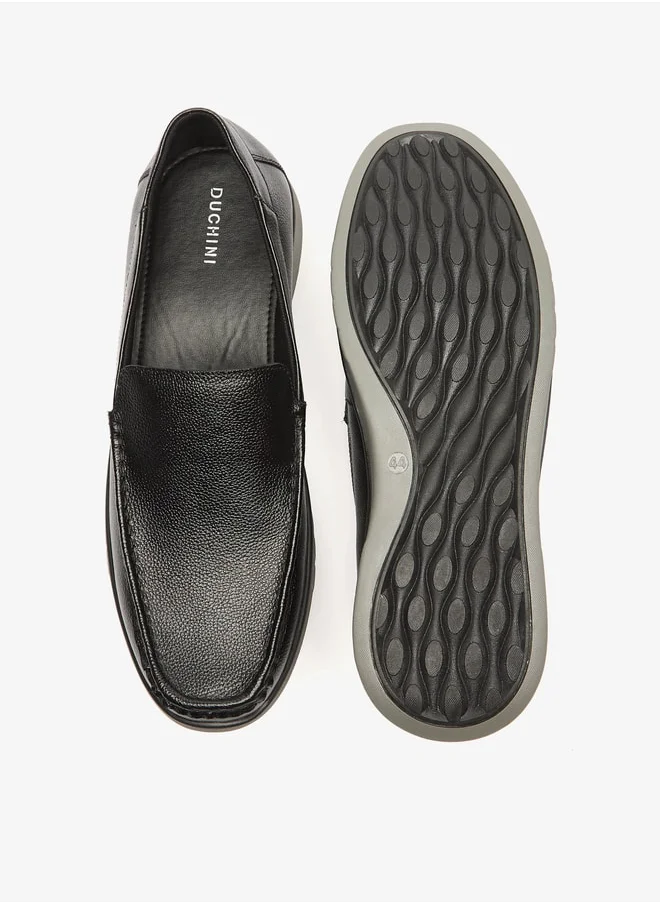 DUCHINI Men's Textured Slip-On Moccasins
