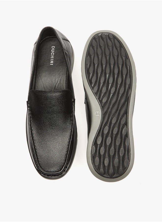 DUCHINI Men's Textured Slip-On Moccasins  - Image 4