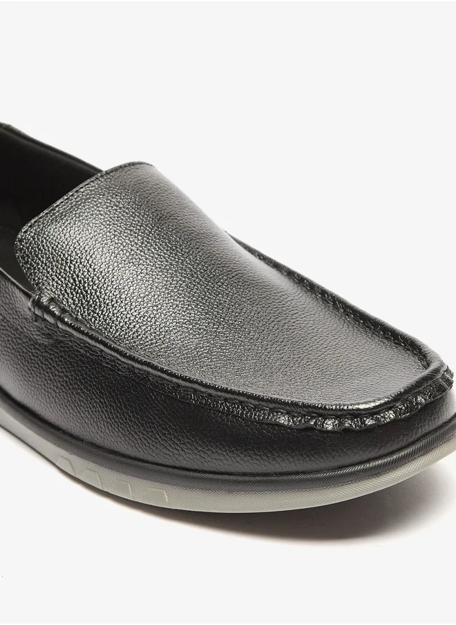 DUCHINI Men's Textured Slip-On Moccasins