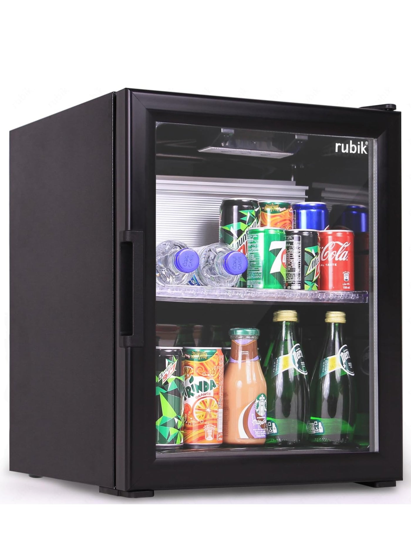 Glass Door Absorption Minibar, Zero Noise Room Beverage Cooler, RMB-40A (All Black Edition)