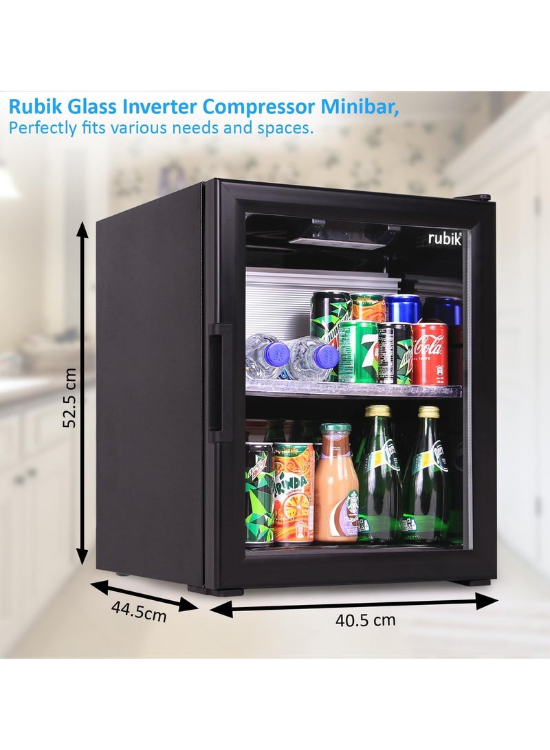Rubik Glass Door Absorption Minibar, 5 Years Warranty, Made in Türkiye, RMB-40A, ALL BLACK EDITION  - Image 5