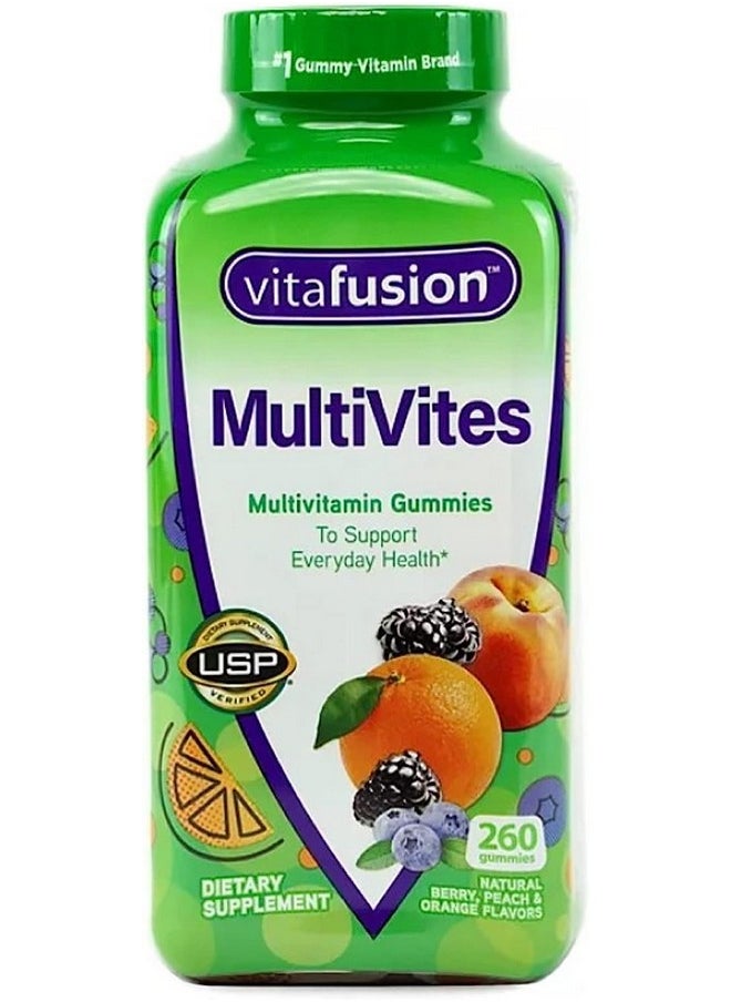Vitafusion Vitafusion MultiVites Essential Multivitamin Natural Berry, Peach and Orange Flavor 260 ct. 