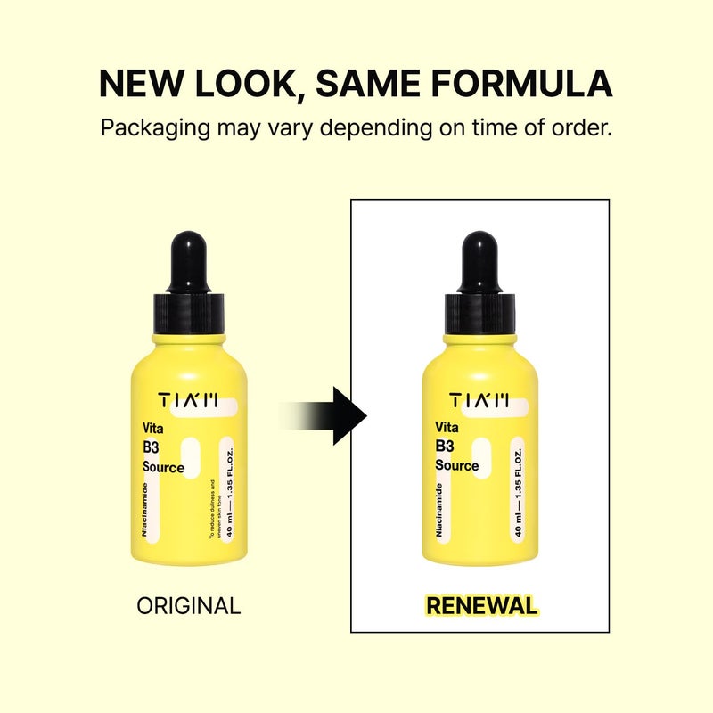TIA'M تيام فيتا ب3 سورس، 1.35 أونصة سائلة، سيروم توهج 10% نياسيناميد مع 2% أربوتين لتوحيد لون البشرة والعناية بالبقع الداكنة، عناية بالبشرة الكورية النباتية - Image 2