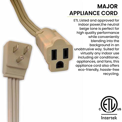 Power By GoGreen GoGreen Power (GG-25603) 14/3 3' SPT Appliance Cord, Beige, 3 Ft - Image 3