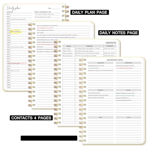 PIOOJK Undated Daily Planner With Hourly Schedule, To Do List Spiral Notebook, Easily Organize Your Work Tasks And Appointments, Perfect School Or Office Supplies For Organizing & Planning, 7.5"x10", Beige - Image 5