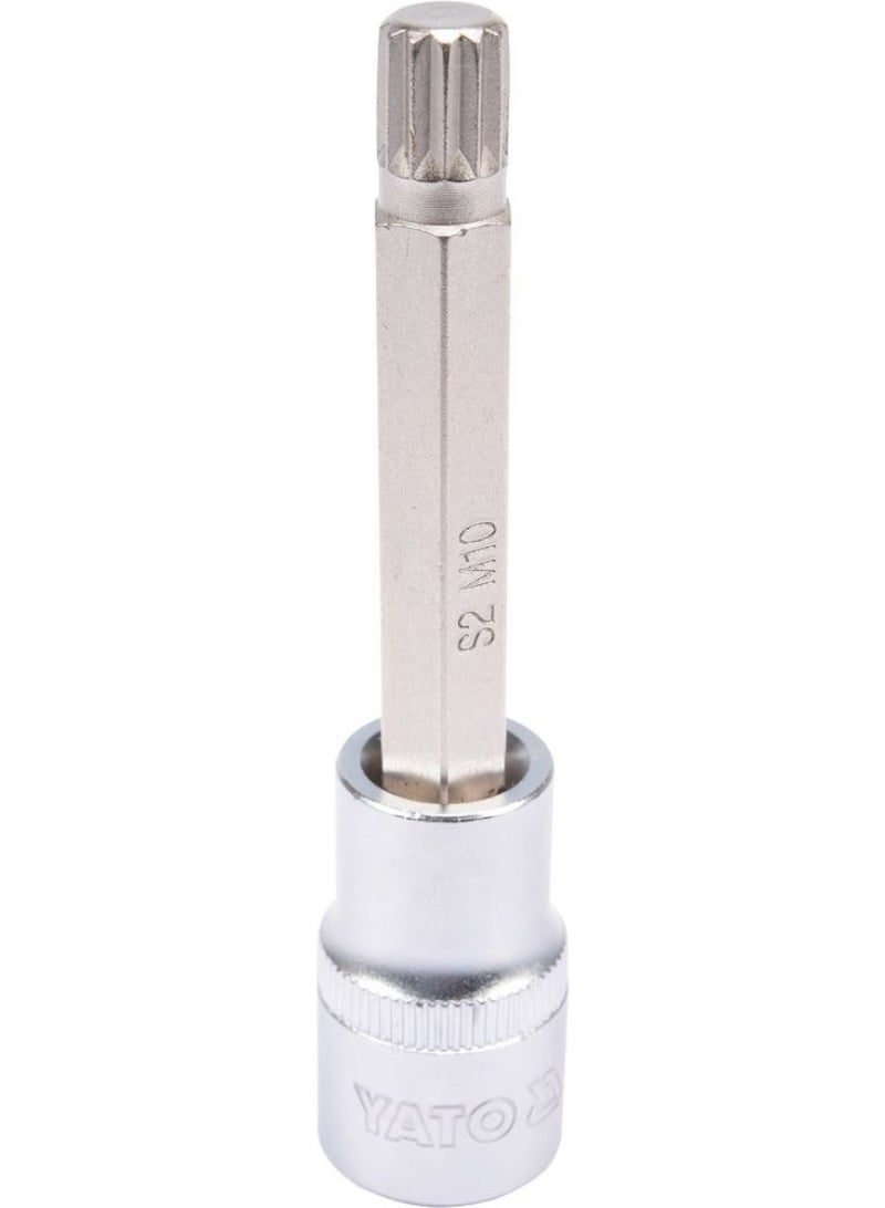 YATO Socket Bit 1/2" Spline M10 L=100mm YT-04353