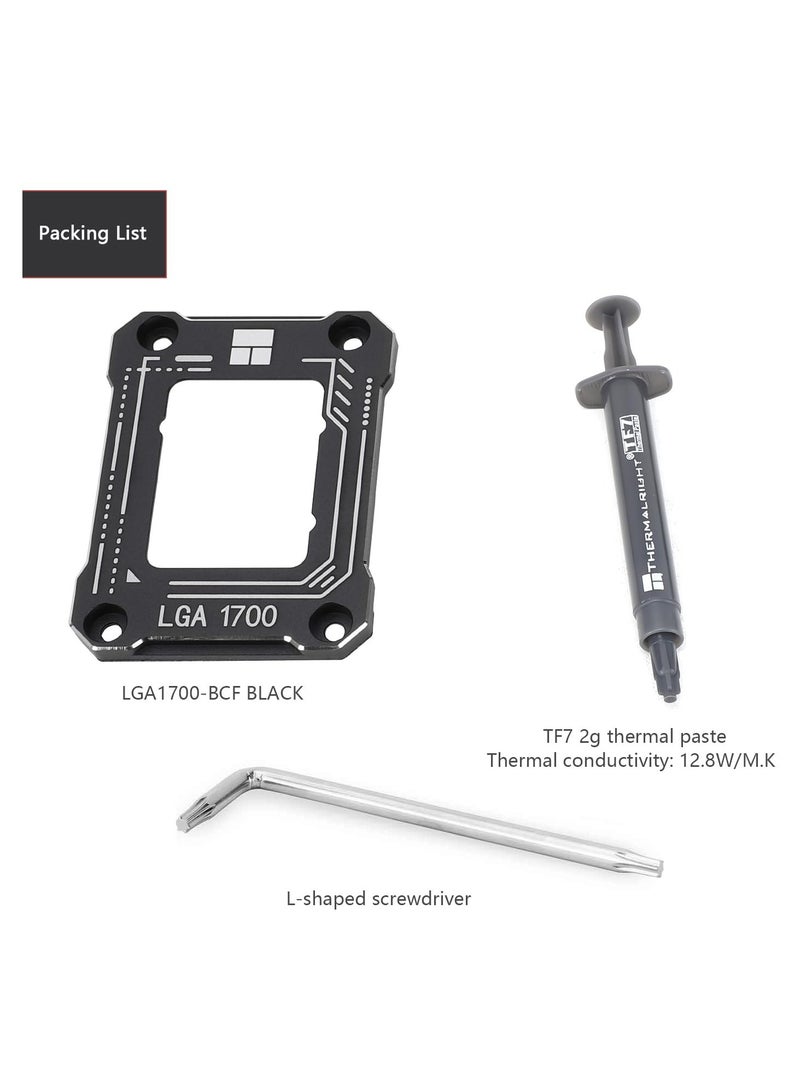 Excefore For Intel 12th/13th Gen LGA 1700 Bending Bracket Frame, CPU Snap Replacement Bracket/Aluminum CPU Stress Bending Correction Fixture, Standard for Coolers (Black)  - Image 5