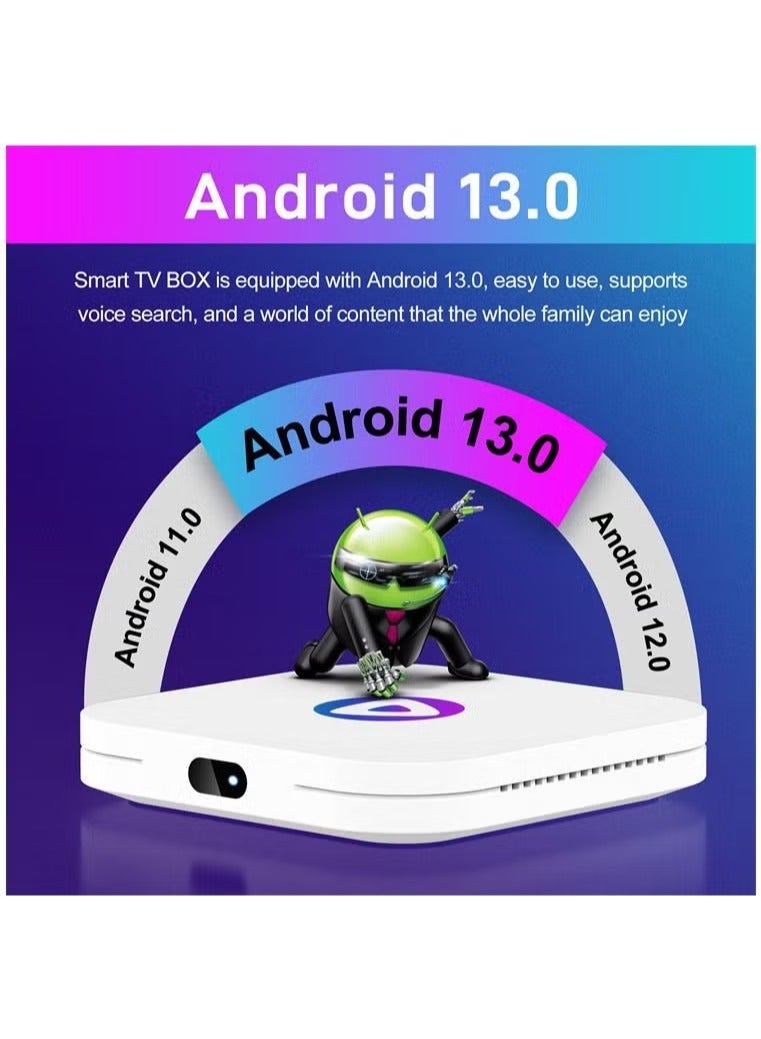 اتش 96 ماكس M1 الروبوت 13.0 رباعية 64 بت مالى 450 8K HD واي فاي 2.4GHz 5.8GHz بلوتوث 5.0 قمة مجموعة صناديق - Image 2