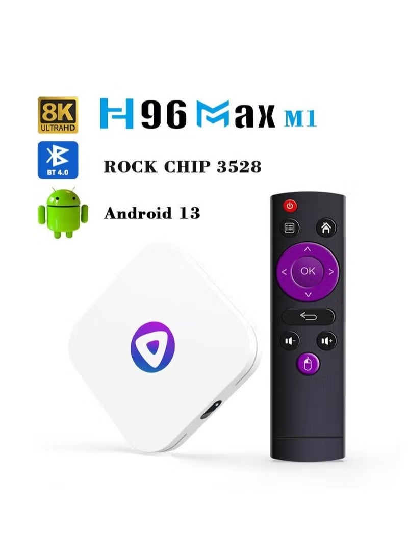 اتش 96 ماكس M1 الروبوت 13.0 رباعية 64 بت مالى 450 8K HD واي فاي 2.4GHz 5.8GHz بلوتوث 5.0 قمة مجموعة صناديق - Image 1