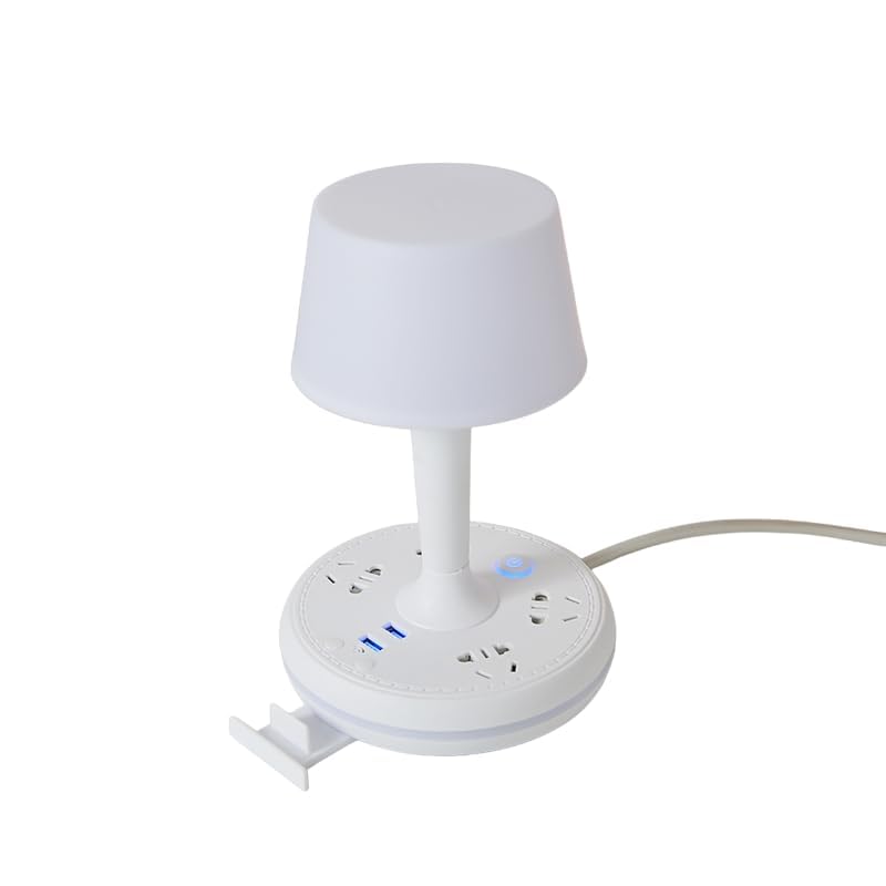Arkit MultiFunctional Conversion Socket Desk Lamp Bloom Light Multicoloured Table Lamp for Bedroom and Drawing Room USB Plug in Night Lamp with Phone Holder USB Socket Eye Protection Desk Lamp - Image 1