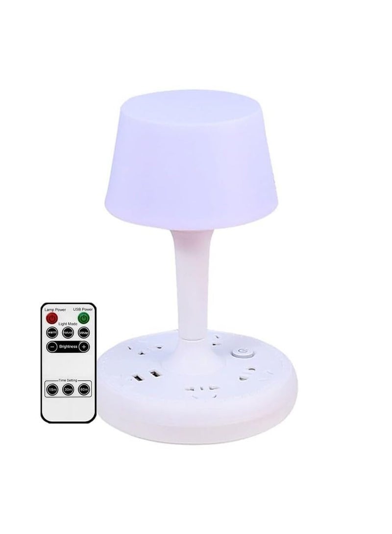 Arkit MultiFunctional Conversion Socket Desk Lamp Bloom Light Multicoloured Table Lamp for Bedroom and Drawing Room USB Plug in Night Lamp with Phone Holder USB Socket Eye Protection Desk Lamp - Image 4