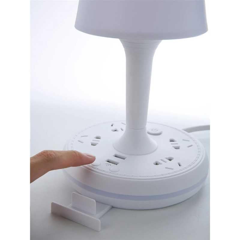 Arkit MultiFunctional Conversion Socket Desk Lamp Bloom Light Multicoloured Table Lamp for Bedroom and Drawing Room USB Plug in Night Lamp with Phone Holder USB Socket Eye Protection Desk Lamp - Image 5