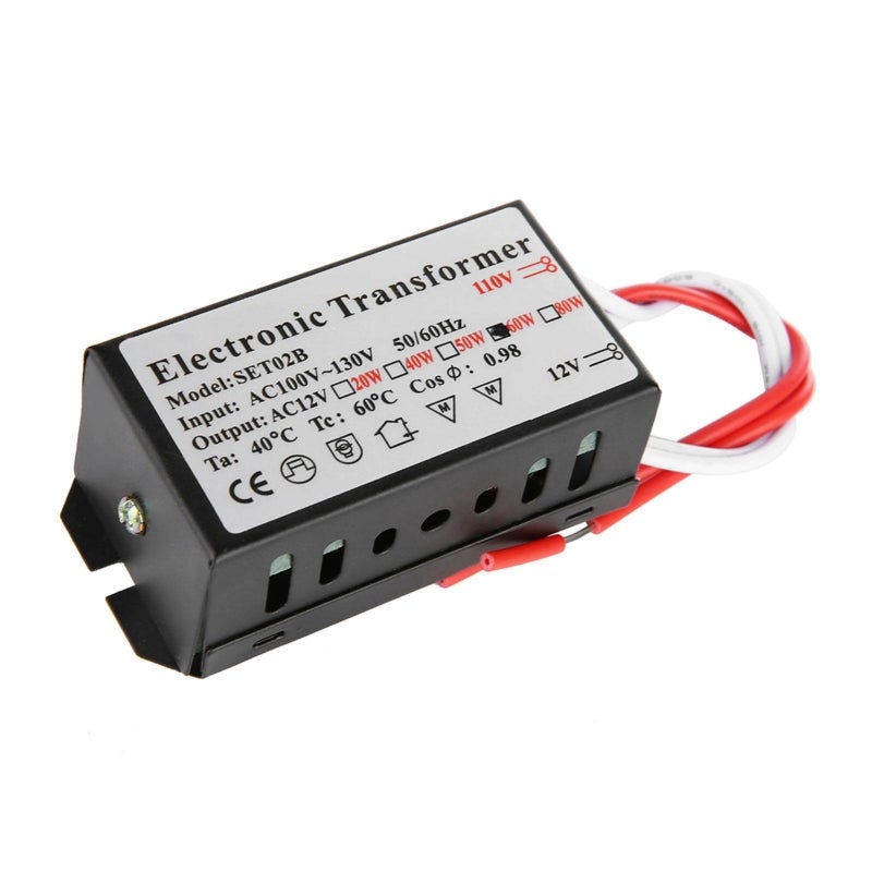 110V To 12V 60W Voltage Converter - Stable Noiseless Output Smart Power Supply Driver for Low Voltage Halogen Lamps With Dimming Remote Control Support - Image 1