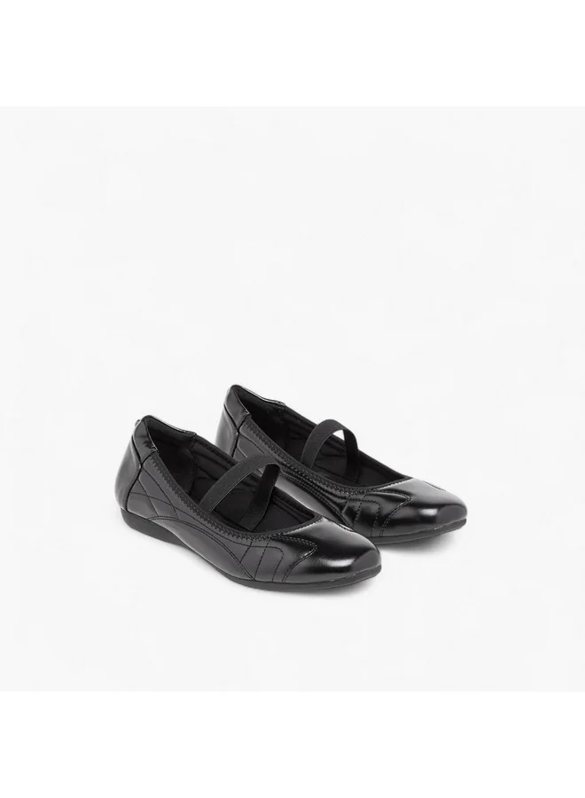 Celeste Women's Textured Ballerina Shoes with Elasticated Strap