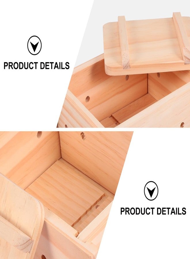 هيموتون مجموعة قوالب ومكابس التوفو الخشبية من هيموتون، 3 قطع، لصنع التوفو والجبن منزليًا، أدوات مطبخ خشبية صديقة للبيئة، 8.66 × 7.67 × 4.13 بوصة - Image 4