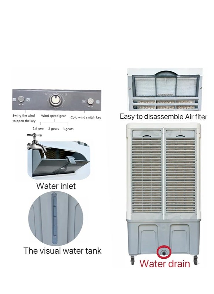 Wtrtr - Wtrtr 120L big Air Cooler 550W Evaporative Air Cooler, air conditioning - Image 1