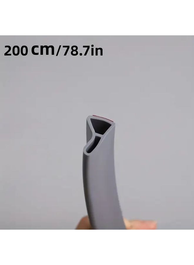Gray 78 74 Inch Long Self Adhesive Waterproof Shower Barrier Dry Wet Separation Durable Easy Install - Image 1