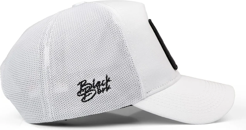 بلاك بورك V1 Trucker Cinema - 1 Code Logo Unisex White Hat (Cap)