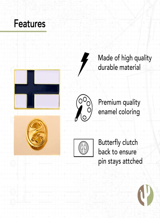 Desert Cactus Finland Country Metal Lapel Pin Enamel Finish (Rectangle Pin) - Image 3