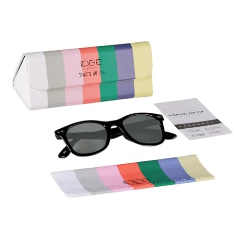 IDEE | 100% UV protected | Unisex | Small | Full Rim | Wayfarer | Frame: Shiny Black-Shiny Silver Part Polycarbonate | Lens: Green Polycarbonate - Image 3