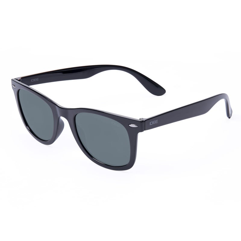 IDEE | 100% UV protected | Unisex | Small | Full Rim | Wayfarer | Frame: Shiny Black-Shiny Silver Part Polycarbonate | Lens: Green Polycarbonate - Image 5