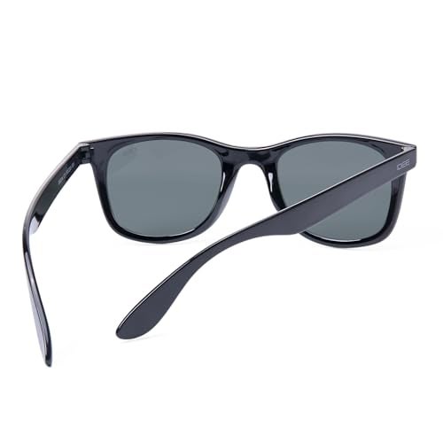 IDEE | 100% UV protected | Unisex | Small | Full Rim | Wayfarer | Frame: Shiny Black-Shiny Silver Part Polycarbonate | Lens: Green Polycarbonate - Image 2