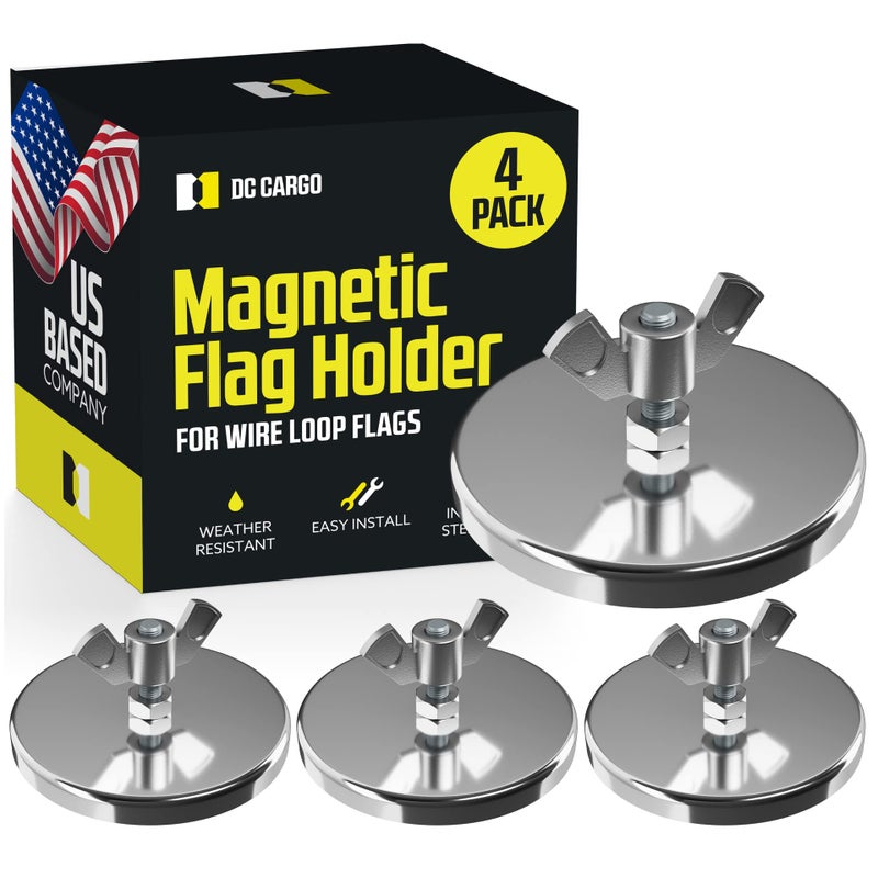 DC Cargo Flag Magnet for Trucks 4 Pack Used for Mesh Safety Oversize Flag WWire Mount  Oversize Load Signs for Trucks  Mark Your Wide Load Signs for Trucks for Safely and Visibly  Magnet ONLY