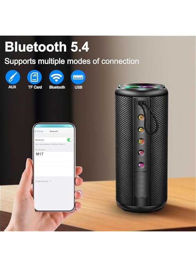 Arabest Portable Bluetooth Speaker, Bluetooth 5.4 Wireless Speaker with 20W HD Loud Stereo Sound, 15H Playtime, IP7 Waterproof, LED Lights, TWS Pairing, Built-in Mic, for Outdoor, Home, Party, Beach, Gift - Image 3