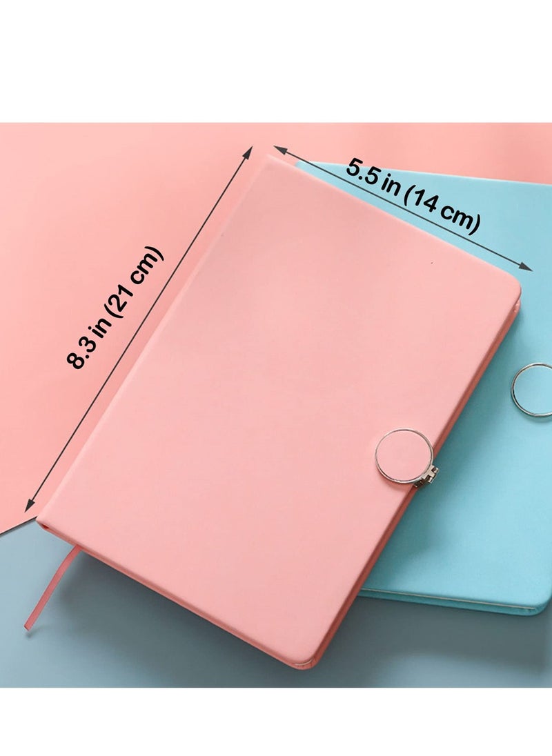 Excefore - Lined Journal Notebook, Refillable Writing Journal for Women Faux Leather Hardcover Notebook A5 College Ruled 200 Pages Lay-Flat Personal Diary with Magnetic Buckle, Diary Sketchbook Gifts (Pink) - Image 1