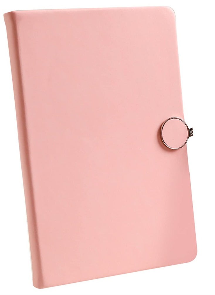 Excefore - Lined Journal Notebook, Refillable Writing Journal for Women Faux Leather Hardcover Notebook A5 College Ruled 200 Pages Lay-Flat Personal Diary with Magnetic Buckle, Diary Sketchbook Gifts (Pink) - Image 1