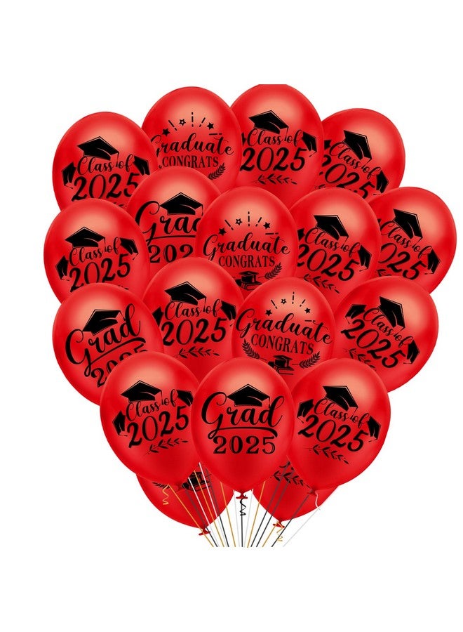 PLULON 18Pcs Graduation Balloons, Class of 2025 Congrats Balloons Red Grad Party Balloons for Graduation Party Decorations - Image 1
