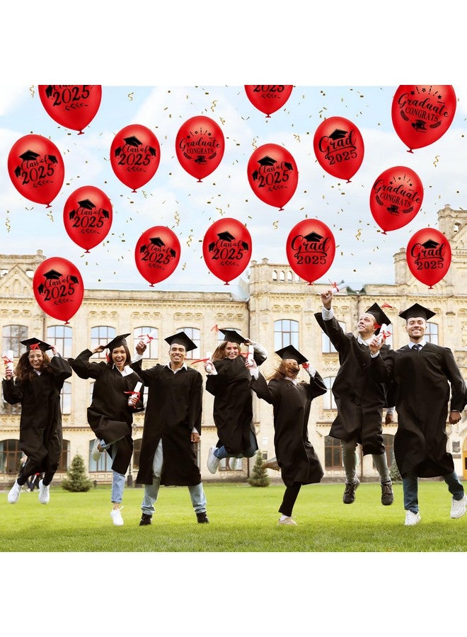 PLULON 18Pcs Graduation Balloons, Class of 2025 Congrats Balloons Red Grad Party Balloons for Graduation Party Decorations - Image 4