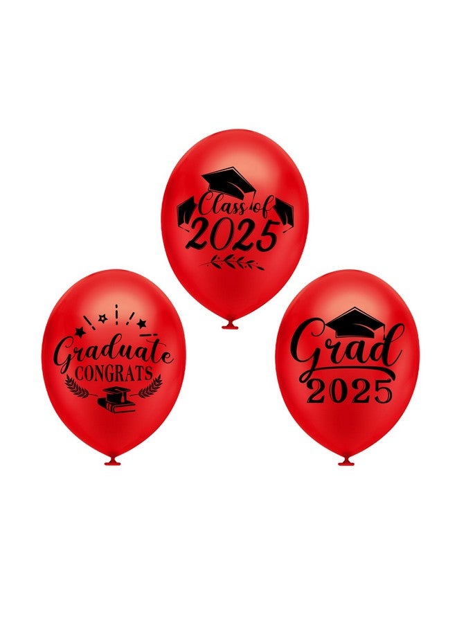 PLULON 18Pcs Graduation Balloons, Class of 2025 Congrats Balloons Red Grad Party Balloons for Graduation Party Decorations - Image 2