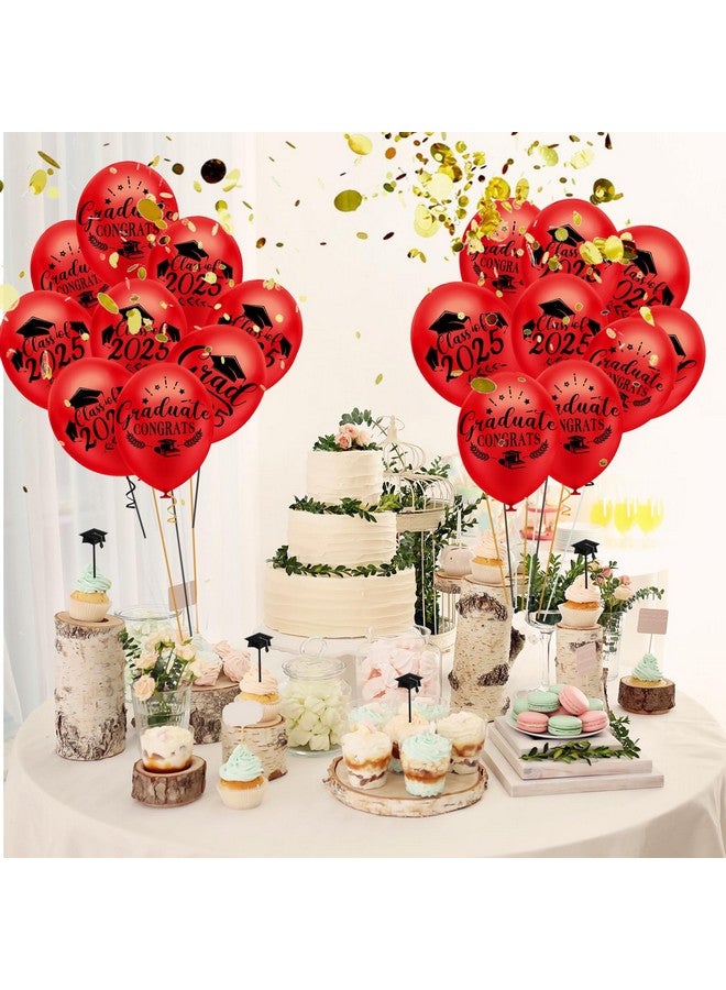 PLULON 18Pcs Graduation Balloons, Class of 2025 Congrats Balloons Red Grad Party Balloons for Graduation Party Decorations - Image 5