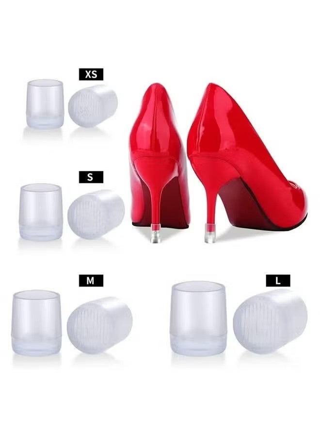 واقيات الكعب العالي، 8 أزواج من سدادات الكعب وأغطية إصلاح الكعب - 4 مقاسات، غطاء كعب الحذاء للنساء، مثالي لحفلات الزفاف، والعشب، والحصى، والأراضي الرطبة - Image 4