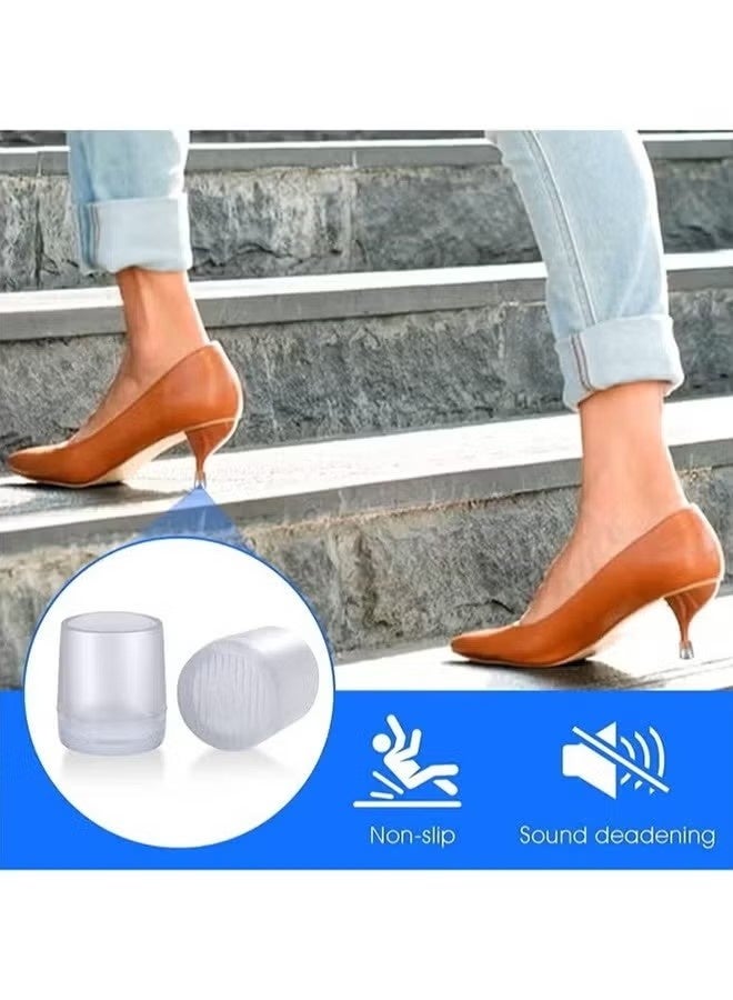 واقيات الكعب العالي، 8 أزواج من سدادات الكعب وأغطية إصلاح الكعب - 4 مقاسات، غطاء كعب الحذاء للنساء، مثالي لحفلات الزفاف، والعشب، والحصى، والأراضي الرطبة - Image 2