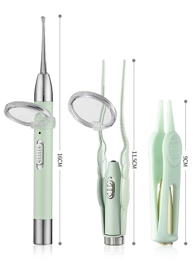 3 Piece Ear Wax Remover Tool Set with LED Light and Magnifying Glass for Cleaning Ears