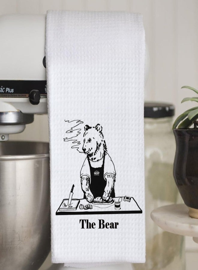 WCGXKO Bear Graphic Kitchen Towel Funny TV Show Quote Kitchen Towel Housewarming Gift (Bear 1 Towel) - Image 5