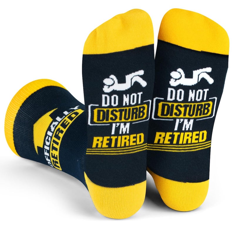 Lavley Do Not Disturb, I'm Officially Retired Socks - Funny Retirement Gift for Men - One Size - Image 1
